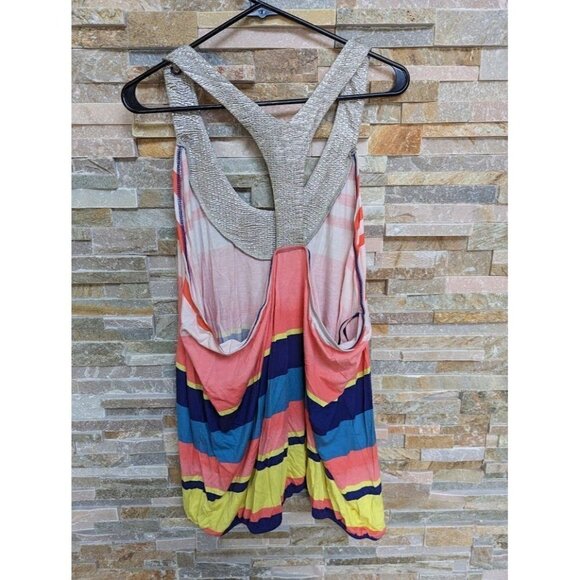 Lane Bryant Women’s Multicolored Striped Tank Top Racerback Size 26/28 - Picture 2 of 5